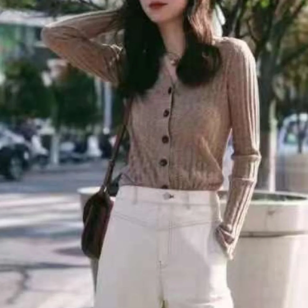🍁ICICLE Cotton open knit light button up cardigan - Picture 14 of 15